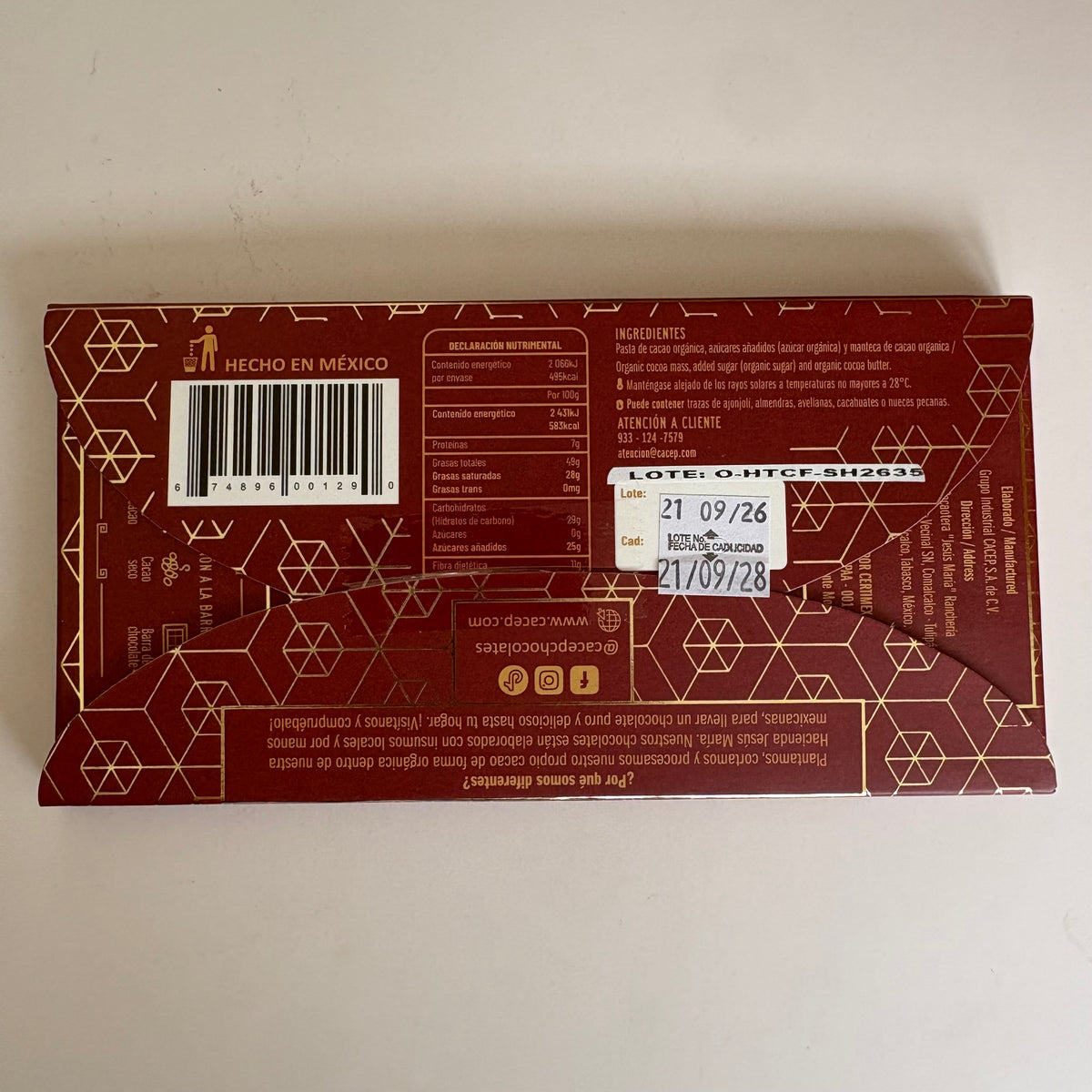 Barra 86 g Chocolate criollo