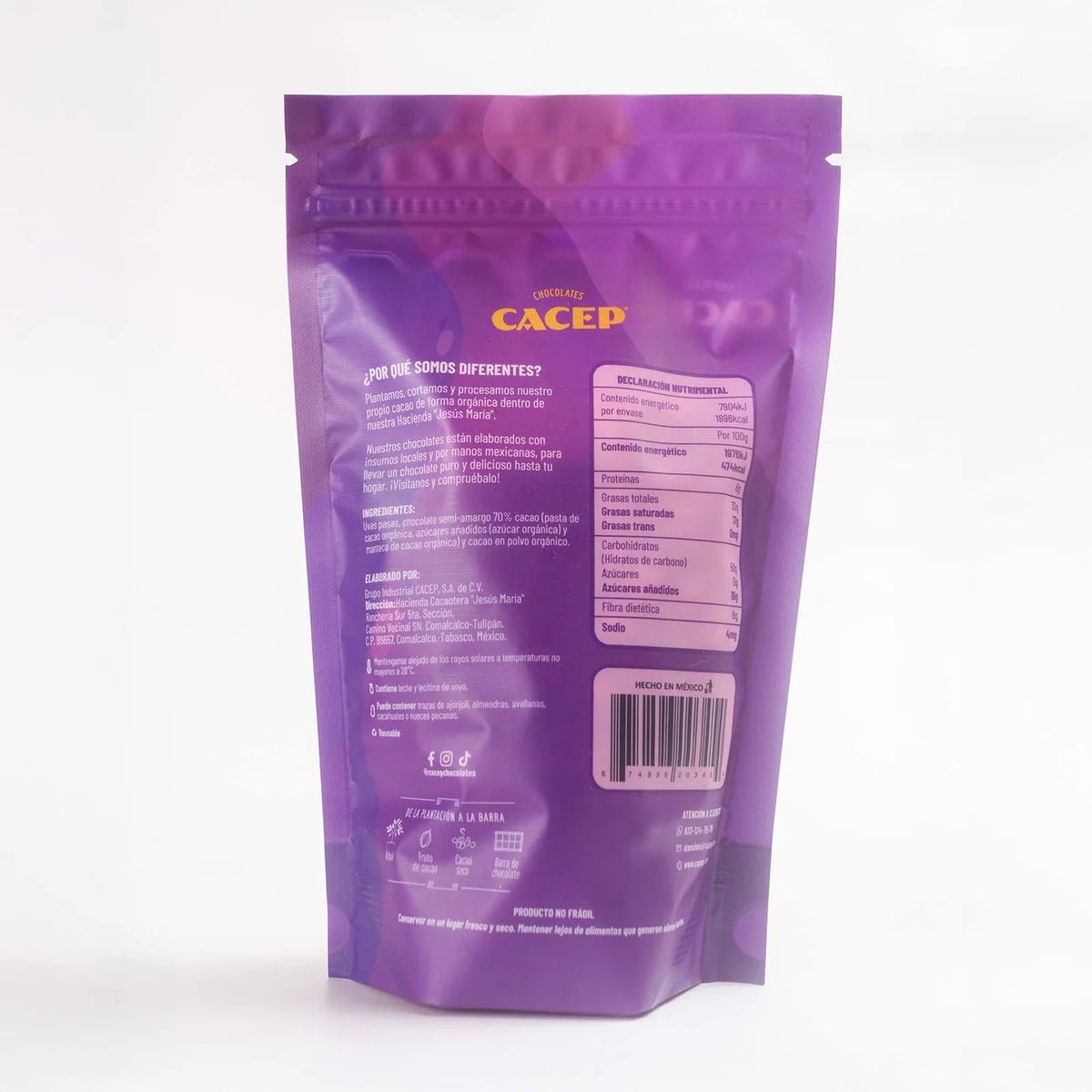 Pasas con chocolate semi-amargo