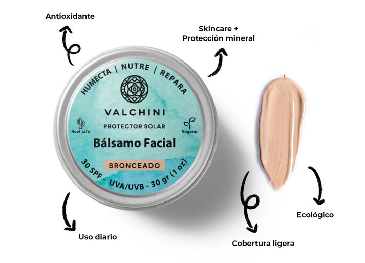 Bálsamo Protector Solar Mineral Facial con color SPF 30