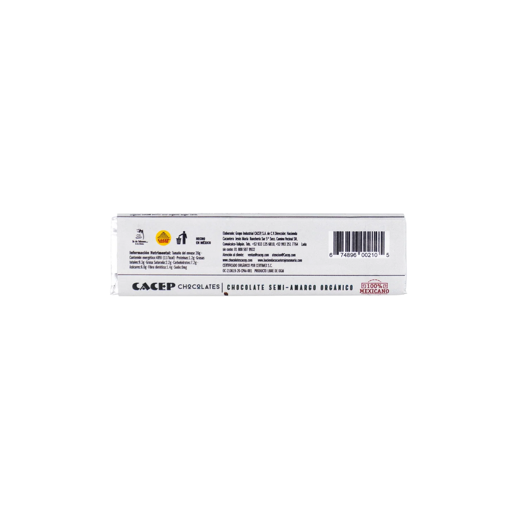 Barrita 20g Chocolate Semiamargo 70%