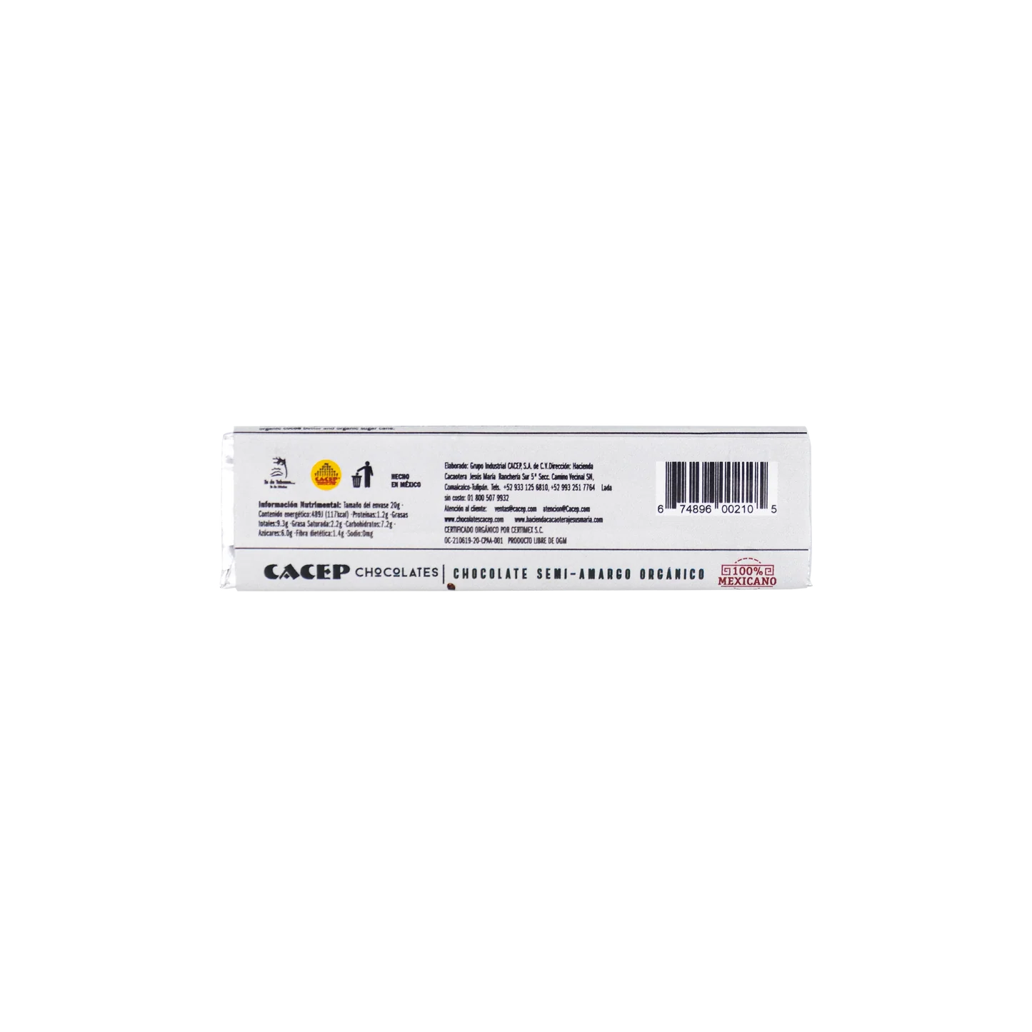 Barrita 20g Chocolate Semiamargo 70%
