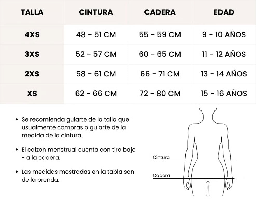 Calzón Menstrual Amalia- Moderado niñas
