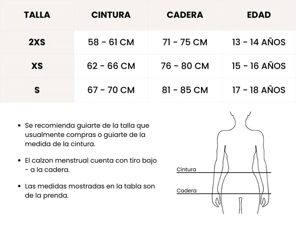 Calzón Menstrual Valeria- Abundante niñas